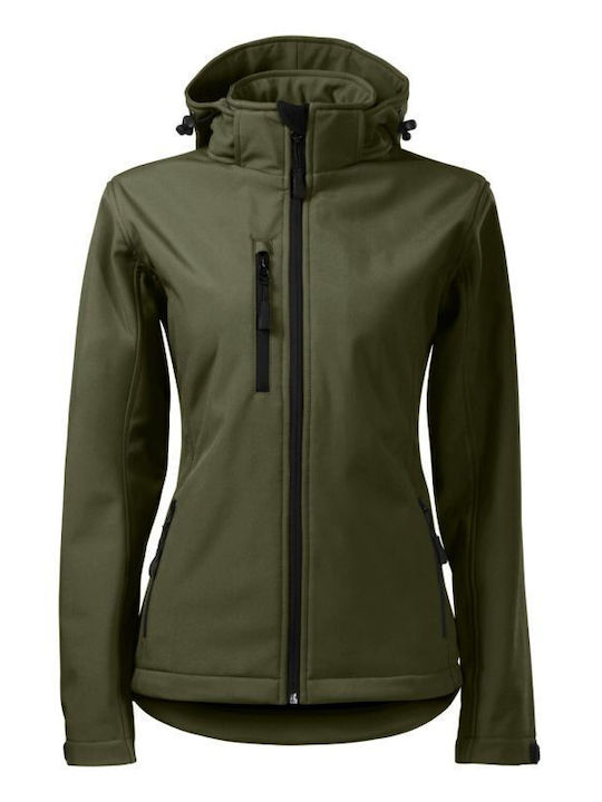 Malfini Women's Hiking Short Sports Softshell Jacket Waterproof and Windproof for Winter Green