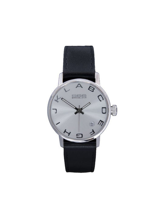 666 Barcelona Watch Battery with Black Leather Strap S0315647