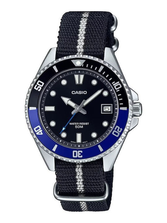 SE-S1O　CASIO Casio Diver Ceas Bărbați 38.5mm Baterie cu Curea Textilă Neagră