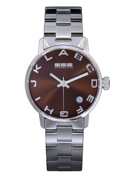 666 Barcelona Men's Watch 35mm Battery with Silver Metal Bracelet