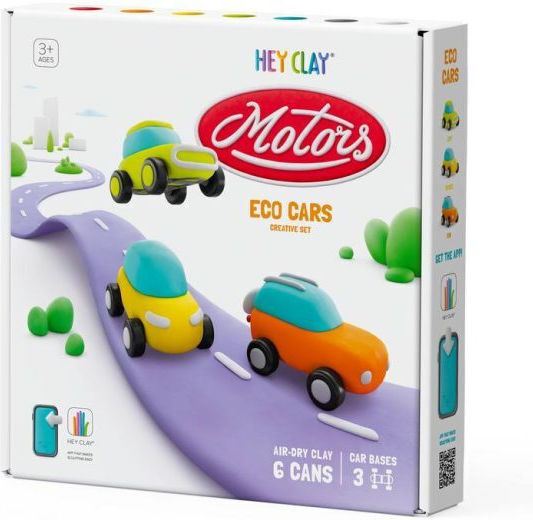 Hey Clay Eco Cars Παιδικός Πηλός Σετ Πολύχρωμος