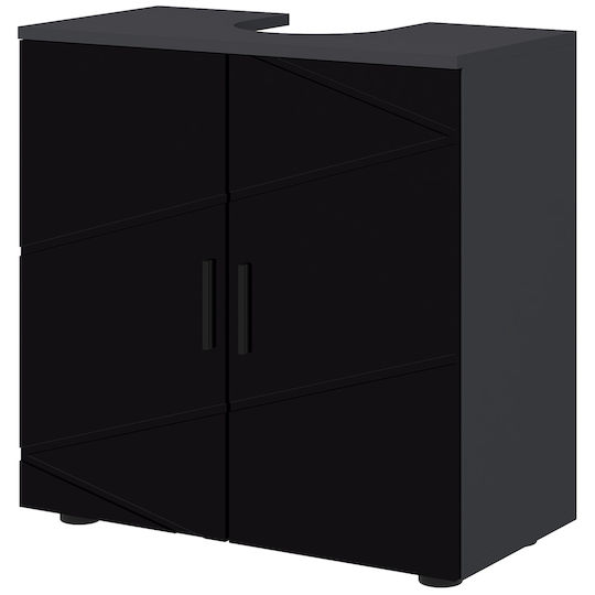 Kleankin Πάγκος με Νιπτήρα Μ60xΒ30xΥ60cm Μαύρο