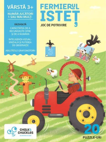 Chalk & Chuckles Joc De Potrivire - Fermierul Istet Joc Educațional de Cunoștințe pentru 3+ ani Ani