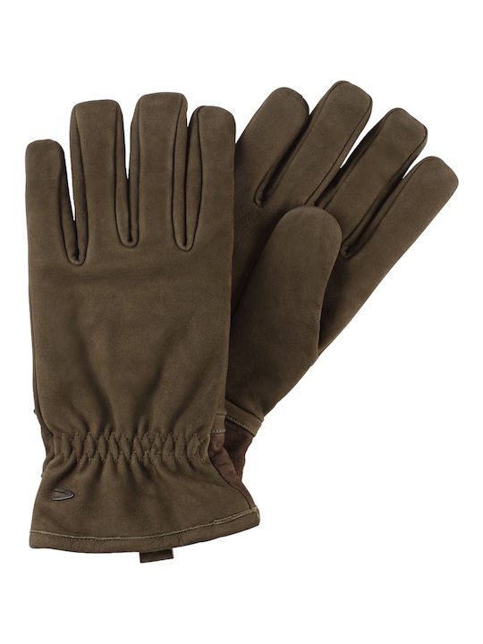 Camel Active Men's Leather Gloves Khaki