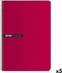 Enri Notebooks Ruled Red 5pcs