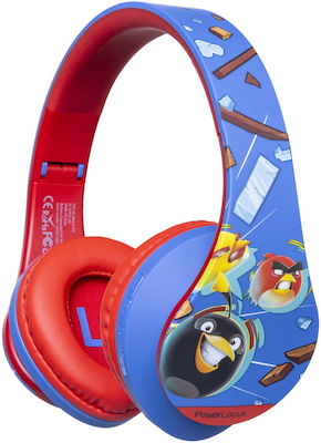 PowerLocus P2 Wireless/Wired Over Ear Kids' Headphones Angry Birds Red