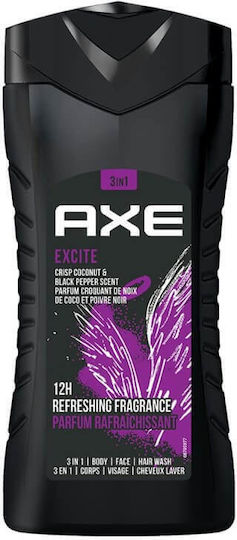 Axe Dark Excite 3în1 Gel De Duș Pentru Bărbați Cu AHA Pentru Exfoliere 250ml