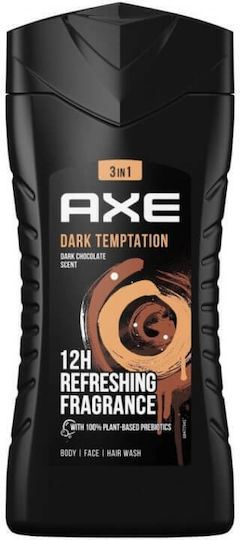 Axe Dark Temptation 3in1 Gel De Duș Pentru Bărbați Cu AHA Și Miros De Vanilie 250ml