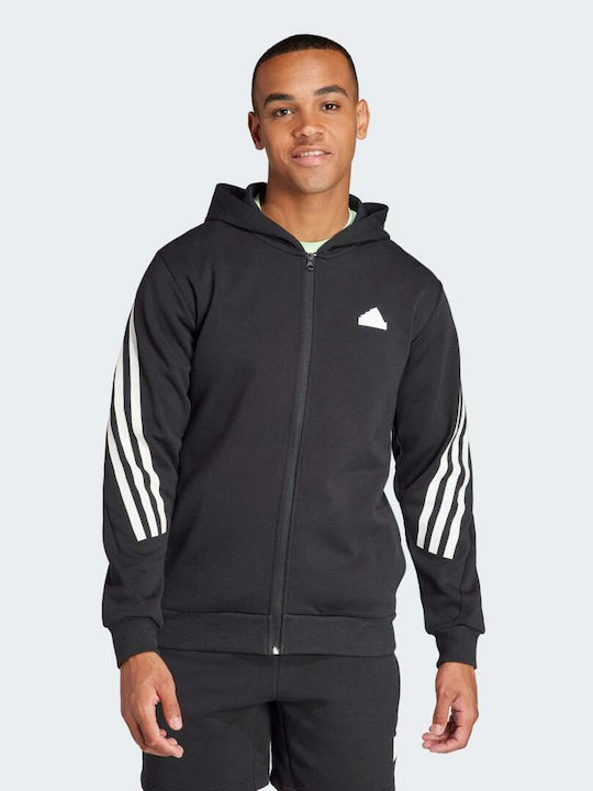 Adidas Future Icons 3-stripes Full Men's Sweatshirt Jacket with Hood Black