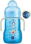 Mam Trainer+ Lernbecher Kunststoff mit Griffen Blau Pinguin/Delphin für 6m+m+ 220ml