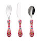 Cryspo Trio Baby Cutlery Set made of Metal Pink 3pcs