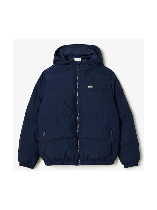 Lacoste Kids Casual Jacket with Hood Navy Blue