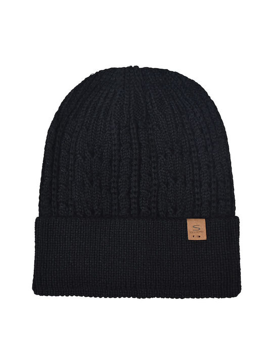 Stamion Beanie Ανδρικός Σκούφος Πλεκτός σε Μαύρο χρώμα