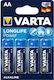Varta LongLife Power Алкални Батерии AA 1.5V 80...