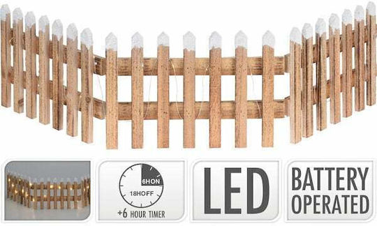Koopman Christmas Wooden Figure Fence Brown Length 90cm