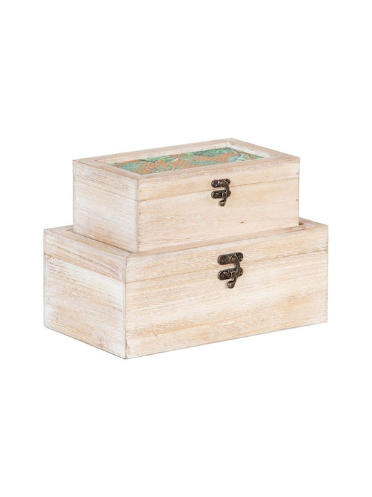 BigBuy Wooden Decorative Box 30x18x12cm