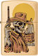Zippo Skull Flame Lighter In Gold Colour