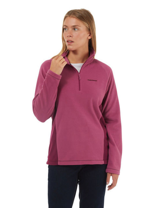 Craghoppers Women's Athletic Fleece Blouse Long Sleeve with Zipper Purple