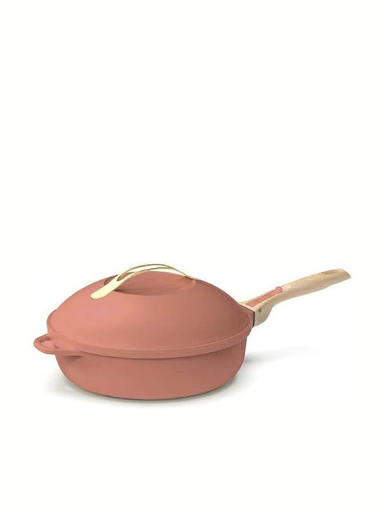 Cookut Fabulous Pan With Lid made of Aluminum with Non-Stick Coating Peony Pink 28cm