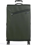 Samsonite Litebeam Spinner Large Travel Suitcase Fabric Green with 4 Wheels