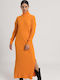 Etre Maxi Dress Turtleneck Orange