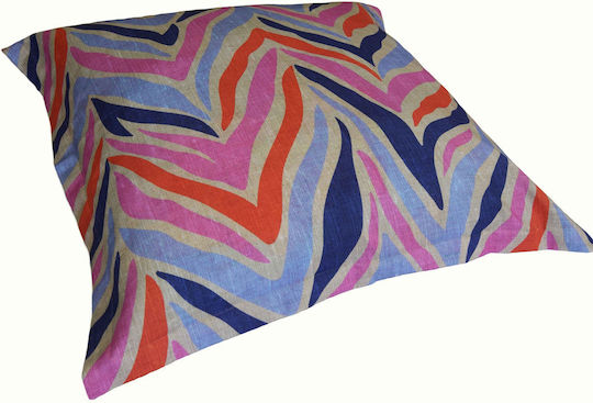 Decocraft Zierkissen Bodenkissen Zebra Blau 90x90cm