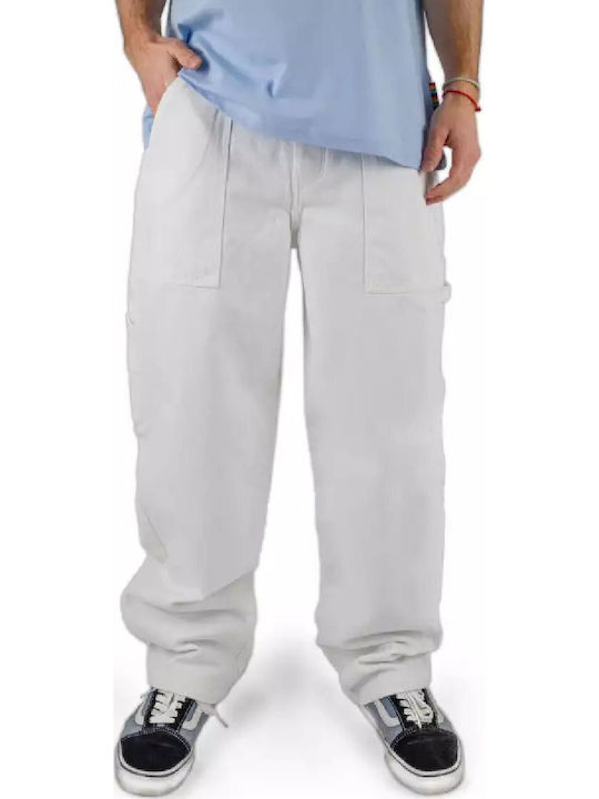 Homeboy Women's Fabric Trousers Baggy White