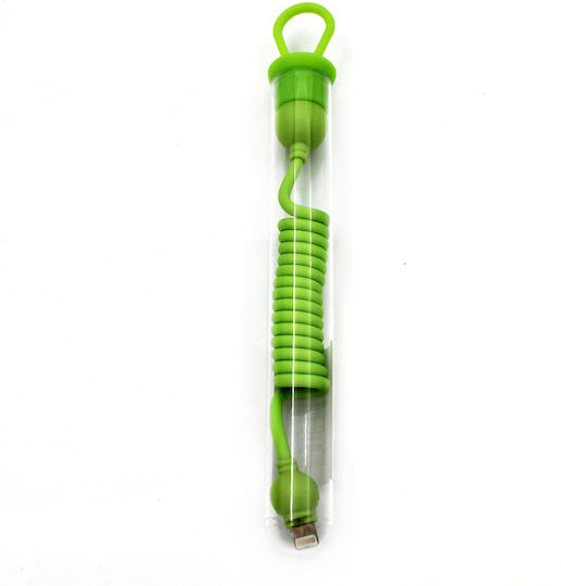 Regular / Spiral USB-A to Lightning Cable Πράσινο 1m (2TEC68)