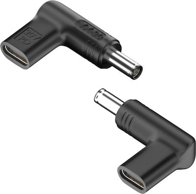 Powertech Ladegerät Stecker USB-C zu Asus 6x3,7mm, schwarz