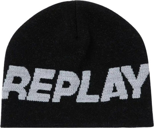 Beanie Unisex Σκούφος Πλεκτός σε Μαύρο χρώμα