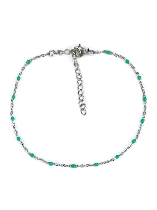 Tatu Moyo Stahl Fußarmband Türkis