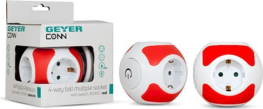 Geyer PowerCube 4 Prize cu Comutator și Cablu 1.5m Roșu