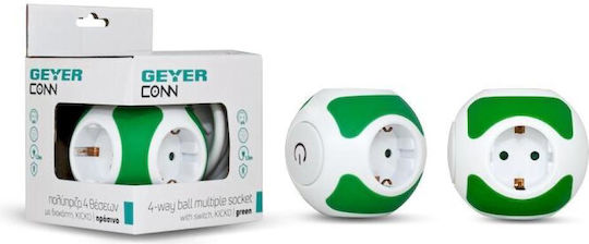 Geyer PowerCube 4 Positions with Switch and Cable 1.5m Green
