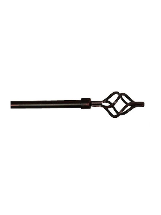 Sidirela Extendable Metallic Curtain Pole Single Φ19mm 110-210cm Black