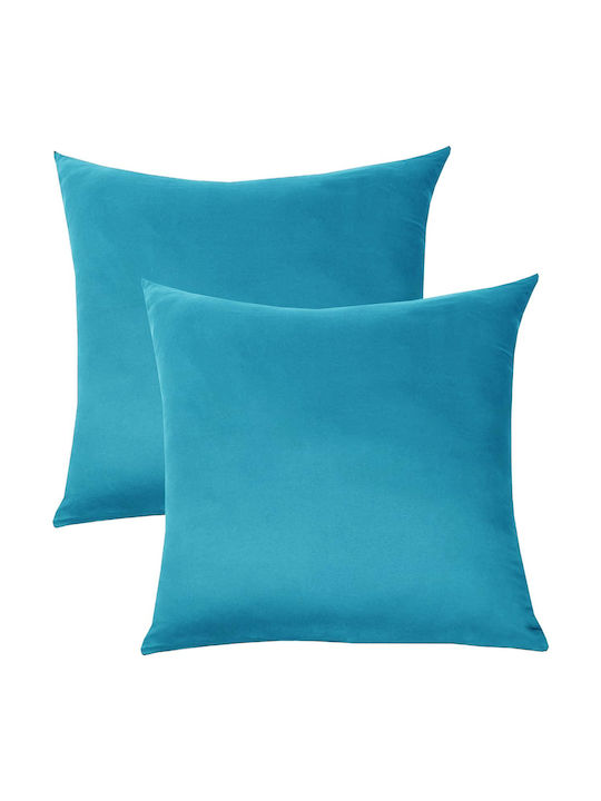 Livessa Față De Pernă Dhlf Din 100% Bumbac Turcoaz 2 Buc 40x40 Cm