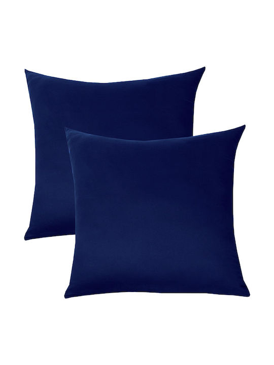 Livessa Față de pernă Dhlf din 100% Bumbac Navy Blue 2buc 50x50cm.