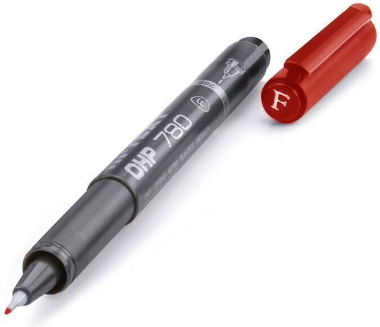 Etafelt Hi-Text Μαρκαδόροι Διαφανειών Red Σετ 12τμχ