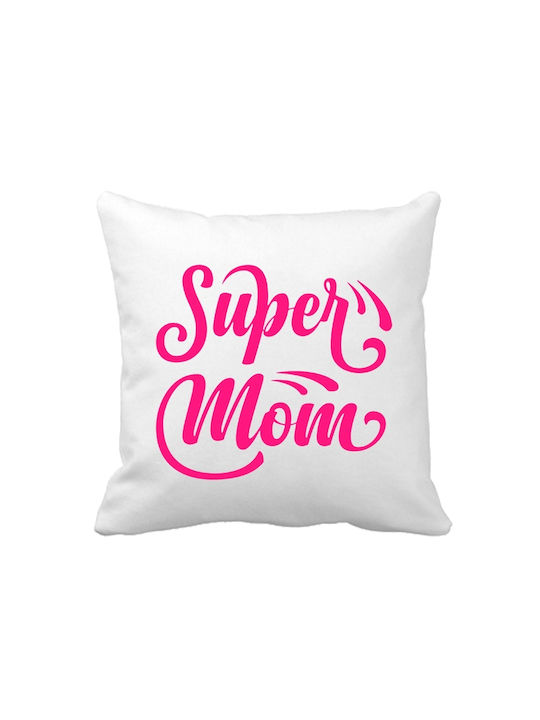 VOUR VOUR Διάκοσμητικό Μαξιλάρι Καναπέ Super Mom Λευκά 20x20cm