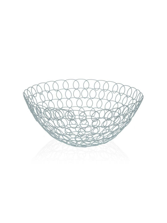 Versa Fruit Bowl Metallic Blue 28x12x28cm