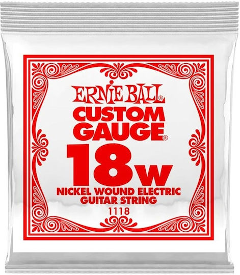 Ernie Ball Single Nickel Wound Electric Guitar String 18