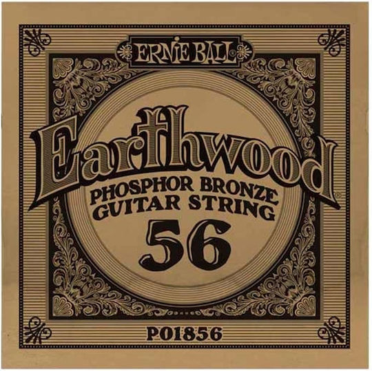 Ernie Ball Single Phosphor Bronze Acoustic Guitar String 56