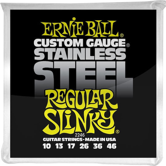 Ernie Ball Set Stainless Steel Electric Guitar Strings 10 - 46