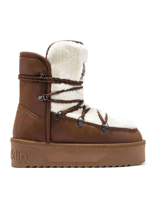 D.Franklin Nordic Τrk Fur Damenstiefel mit Pelz...
