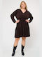 Jucita Mini Dress with Ruffle Brown