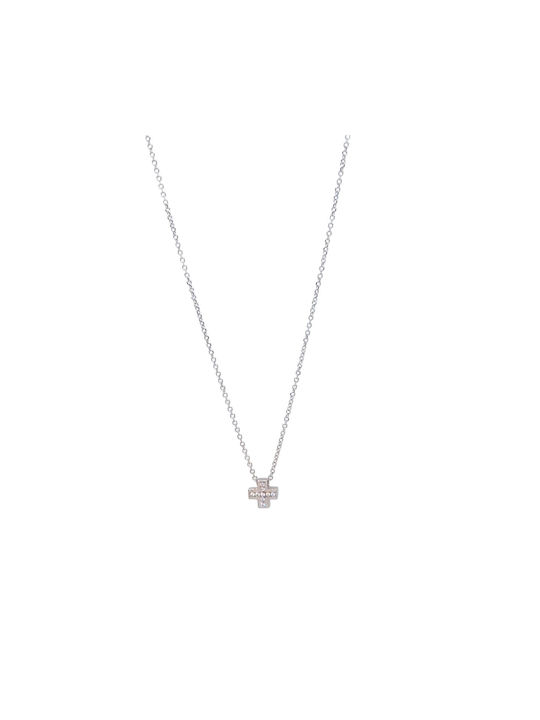 Rubini Damen Weißgold Kreuz 14K mit Kette