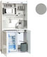 Silver Silver Office 105 Πολυκουζινάκι με Δεξιά Γούρνα 105x65x209cm Γκρι