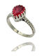 Einzelner Steine Ringe aus Stahl mit Zirkon ANF68
