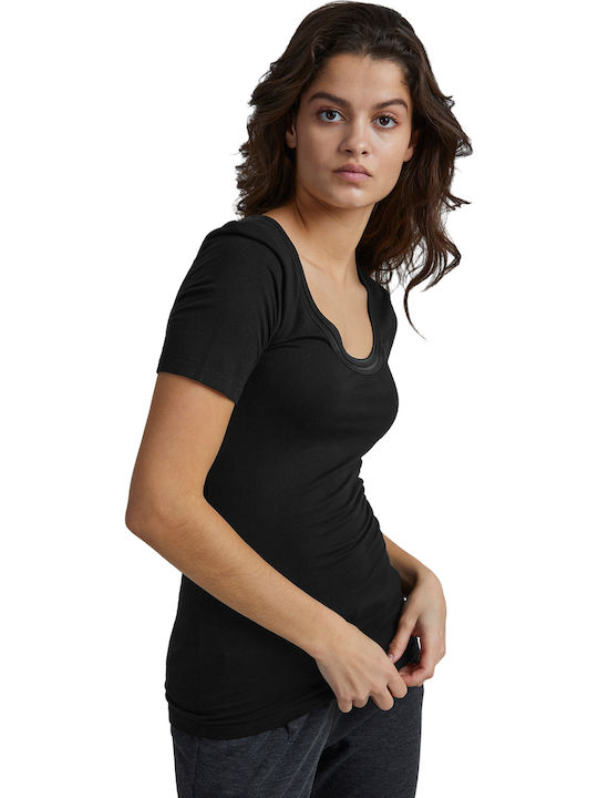 Γυναικεία Μπλούζα Κοντομάνικη Μαύρο (10001/BLACK)