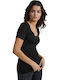 Γυναικεία Μπλούζα Κοντομάνικη Μαύρο (10001/BLACK)
