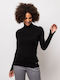 Heavy Tools Women's Long Sleeve Pullover Turtleneck Black
